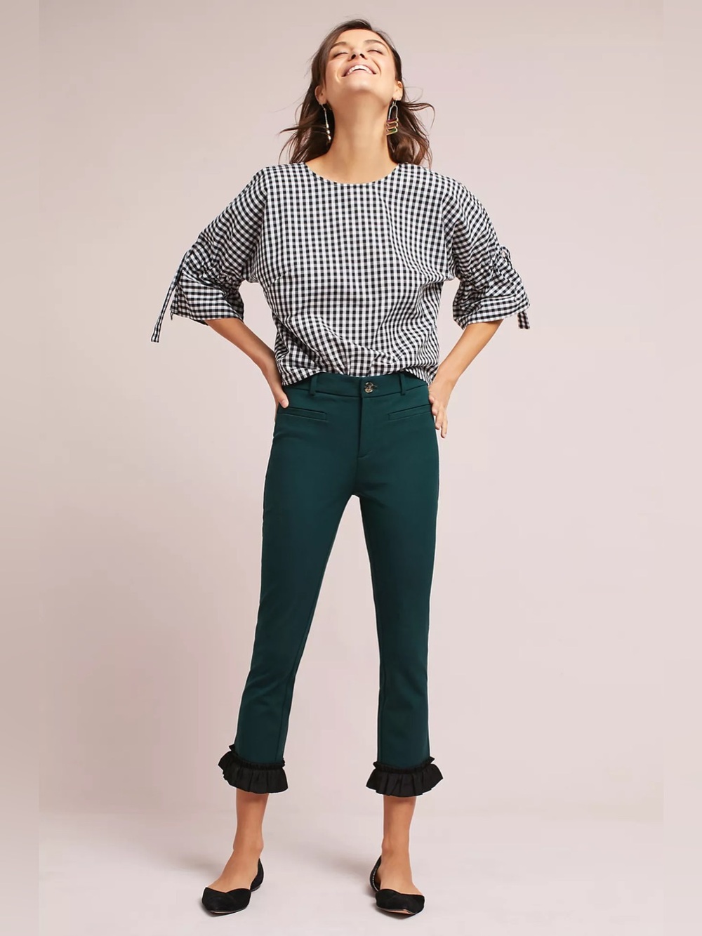 Anthropologie Cartonnier Ruffle‎ Hem Pants Size 14